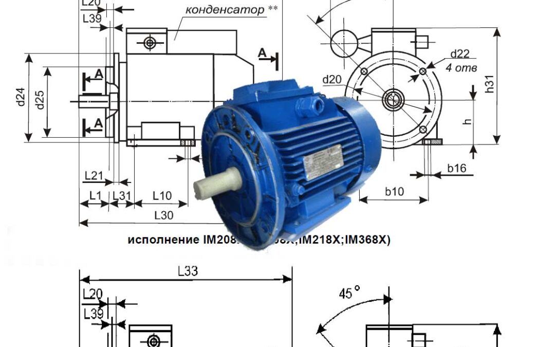 Малюнок Розміри електродвигунів